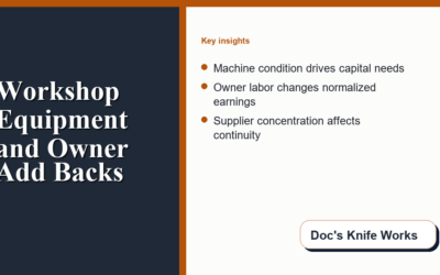 How Light Manufacturing Buyers Should Review Equipment and Owner Add Backs