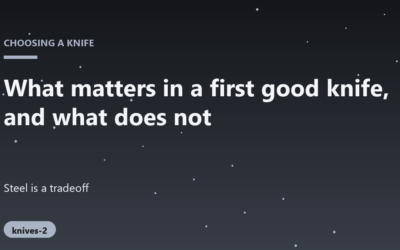 What Really Matters When Choosing Your First Quality Knife